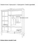 Klasyczna szafa 3D Wenecja/C2217H pudrowo-srebrna