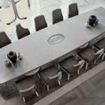 Luksusowy stół konferencyjny Kolekcja Ovale nierozkładany biało-velato