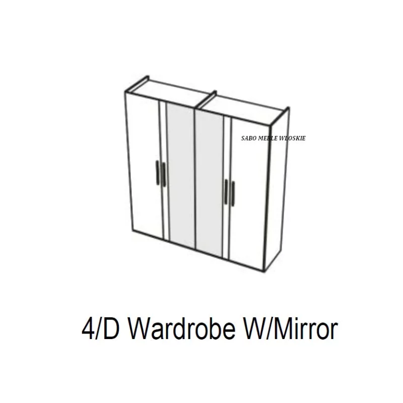 Nowoczesna szafa 4D z lustrami Nera