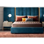Nowoczesne łóżko z pojemnikiem Diament/Plus niebieskie